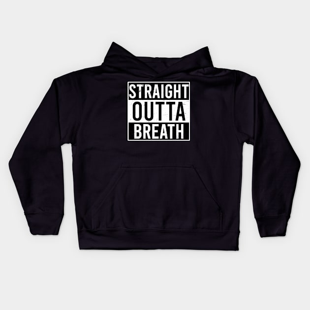 straight outta breath Kids Hoodie by Ericokore